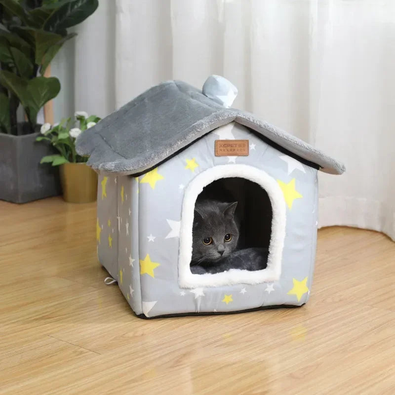 Foldable Dog House Kennel Bed Mat For Small Medium Dogs Cats Winter Warm Cat Bed Nest Pet Products Basket Pets Puppy Cave Sofa