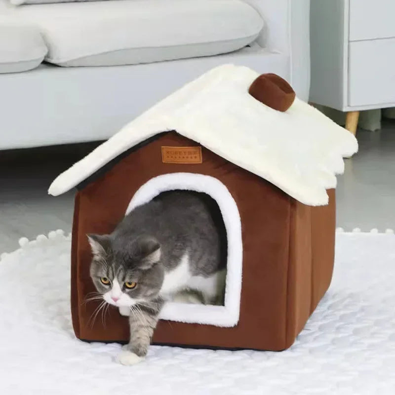 Foldable Dog House Kennel Bed Mat For Small Medium Dogs Cats Winter Warm Cat Bed Nest Pet Products Basket Pets Puppy Cave Sofa