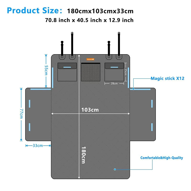 SEAMETAL Trunk Cargo Liner for Pet 5-Layer Thicken Oxford Cloth Trunk Carpet Waterproof Anti Slip Wear-Resistant Cushion for Dog