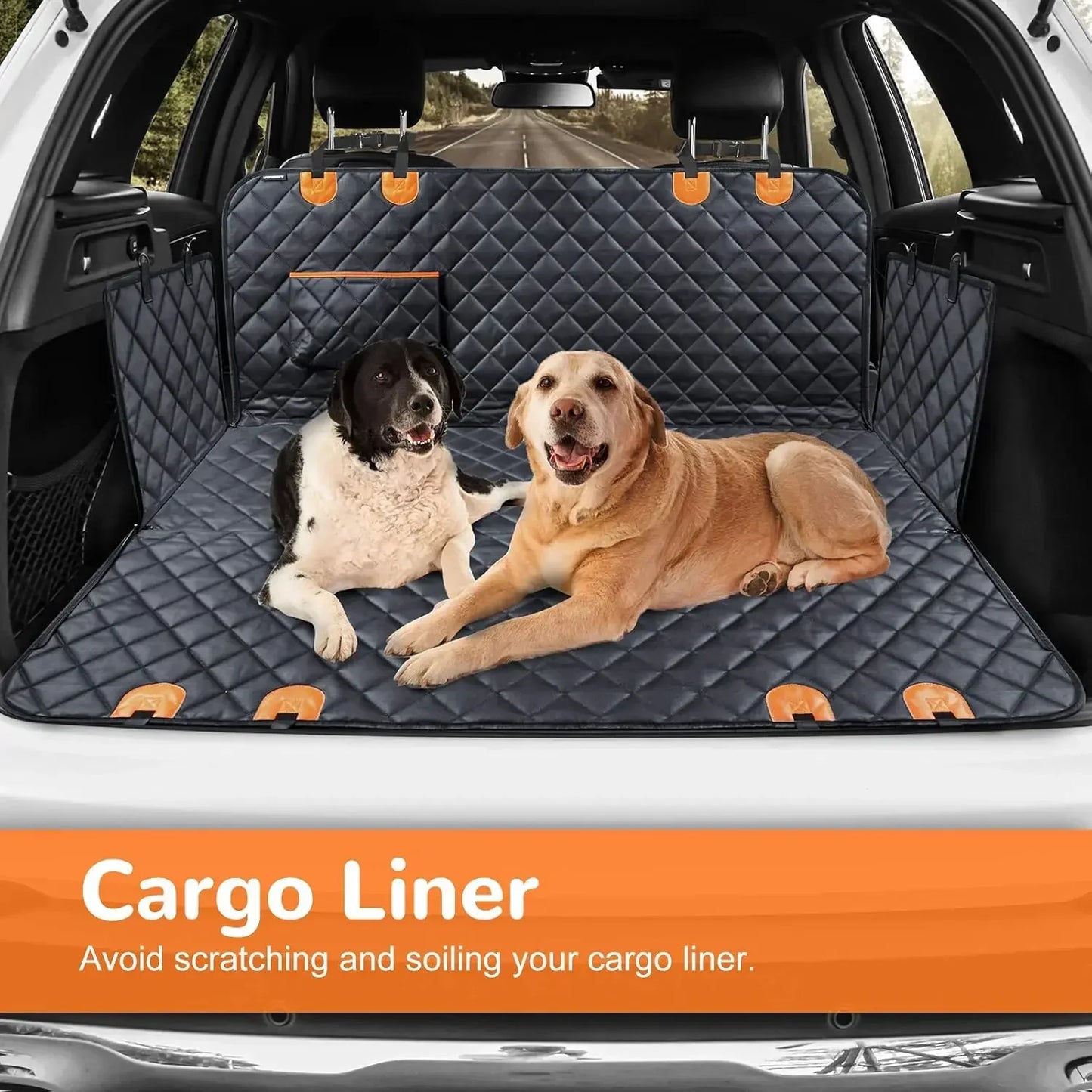 Back Seat Extender for Dogs Dog Car Seat Cover with Hard Bottom Dog Car Seat Bed Waterproof Dog Hammock for Car Pet Backseat