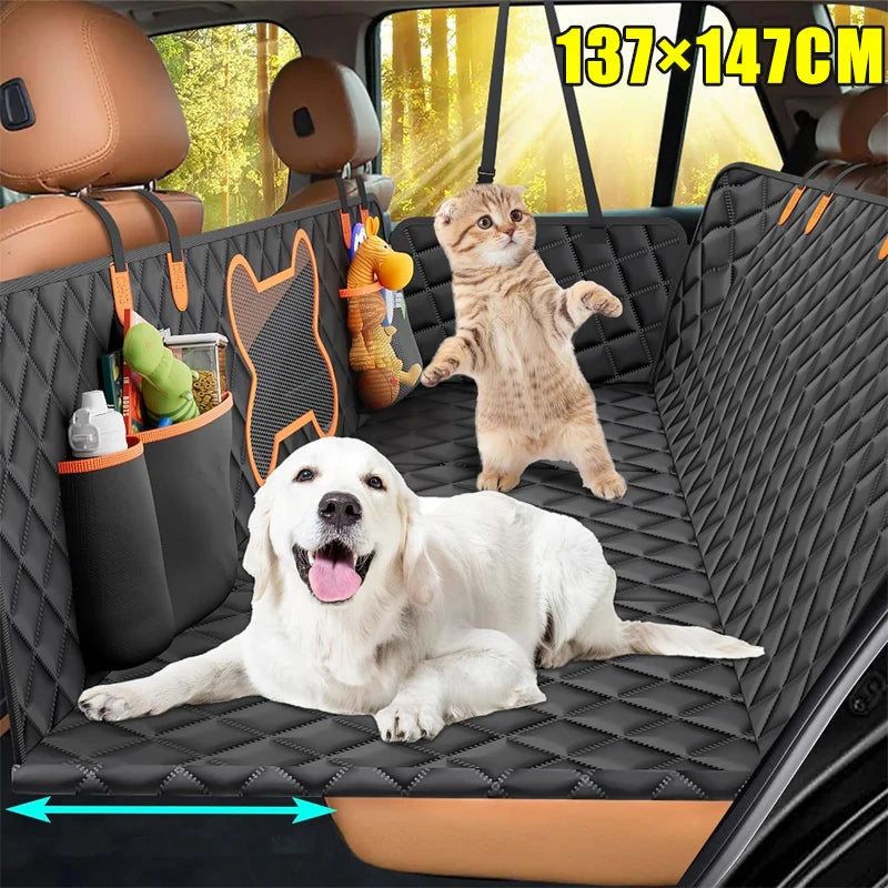 Back Seat Extender for Dogs Dog Car Seat Cover with Hard Bottom Dog Car Seat Bed Waterproof Dog Hammock for Car Pet Backseat