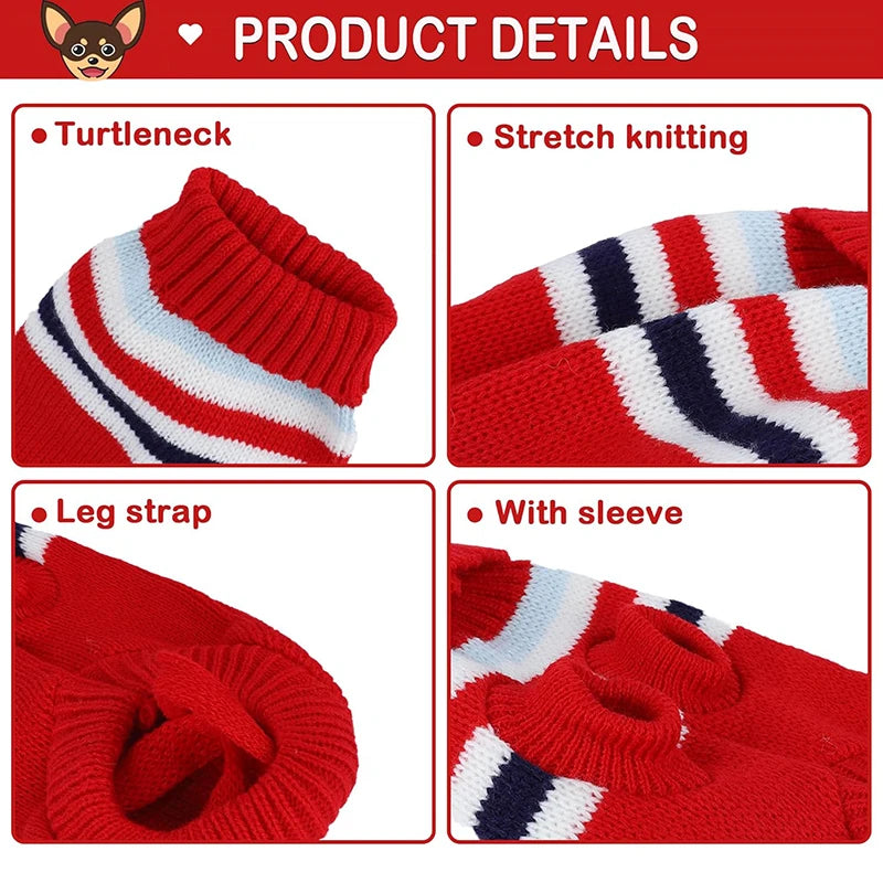 Dog Stripes Sweaters Winter Knitting Pet Sweater for Medium Large Dogs Christmas Elk Big Dog Clothes Labrador Pullovers Costume