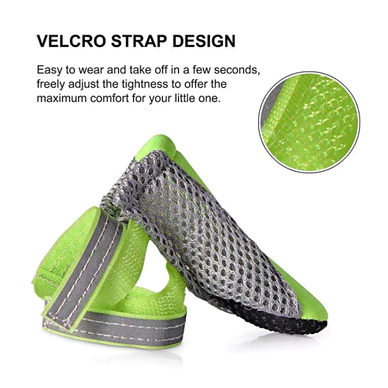 Pet Dog Shoes Breathable Waterproof Outdoor Walking Net Soft Summer Pet Shoes Night Safe Reflective Boots for Small Medium Dogs